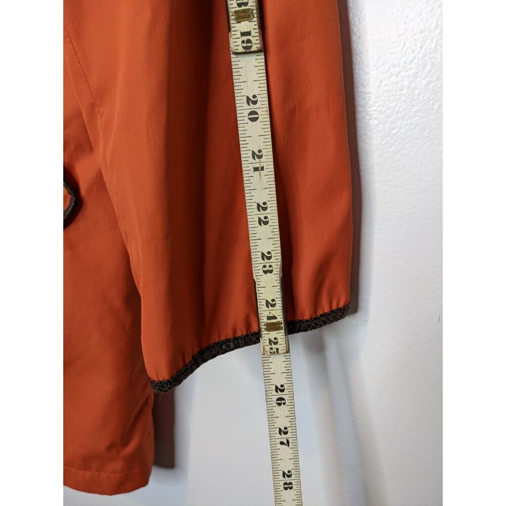 Dennis Basso Orange Faux Fur Interior Pea Coat Womens Size Large - Picture 6 of 9